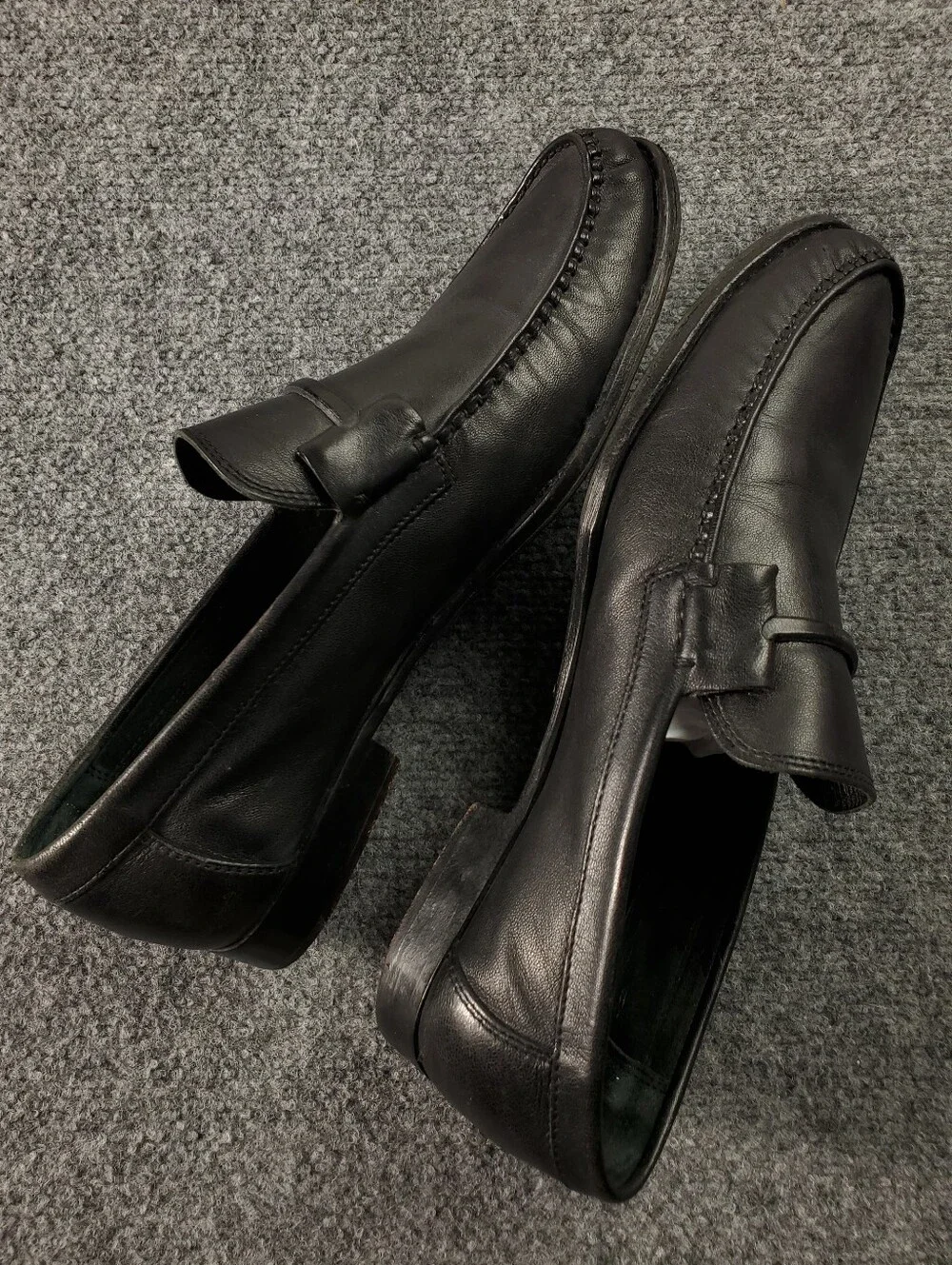 Bruno Magli Tabarro Penny Loafers Mens 9.5M Slip On Dress Shoes Black Leather